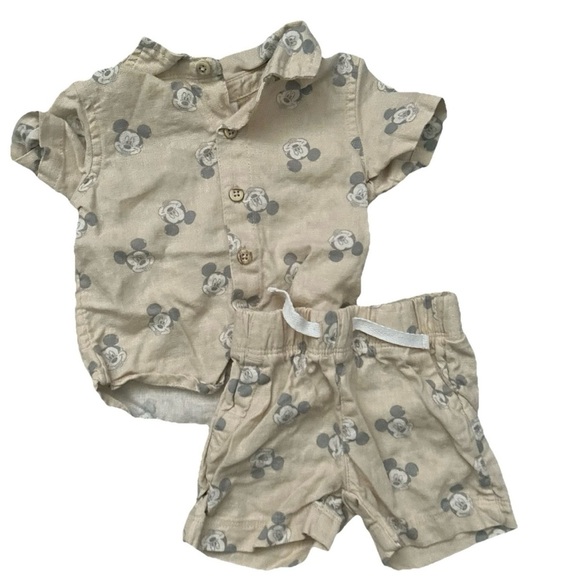 Baby Boy Disney 2 Piece Set Summer Matching Set Size 0-3 Months - Picture 1 of 4